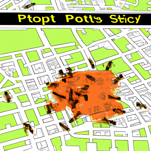מפה המדגישה מוקדי מזיקים בעיר עירונית טיפוסית